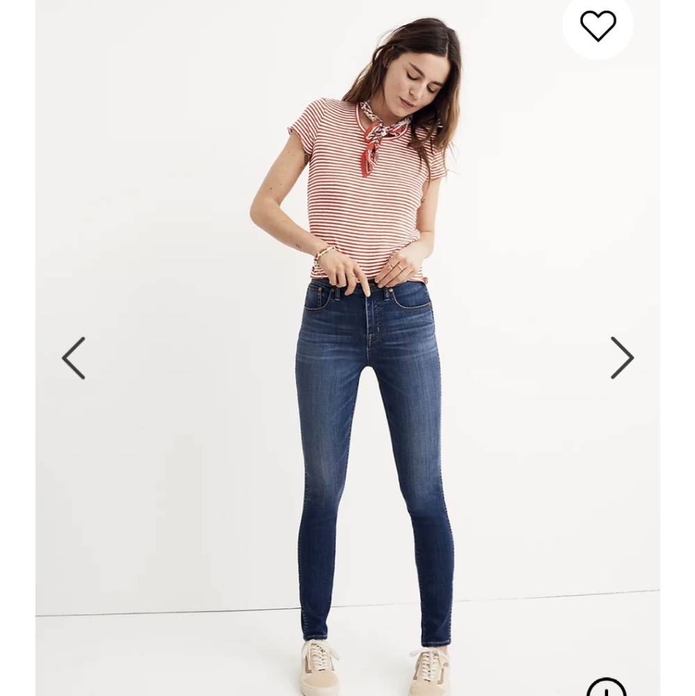 Madewell 10" High-Rise Skinny Jeans
Dark wash 26